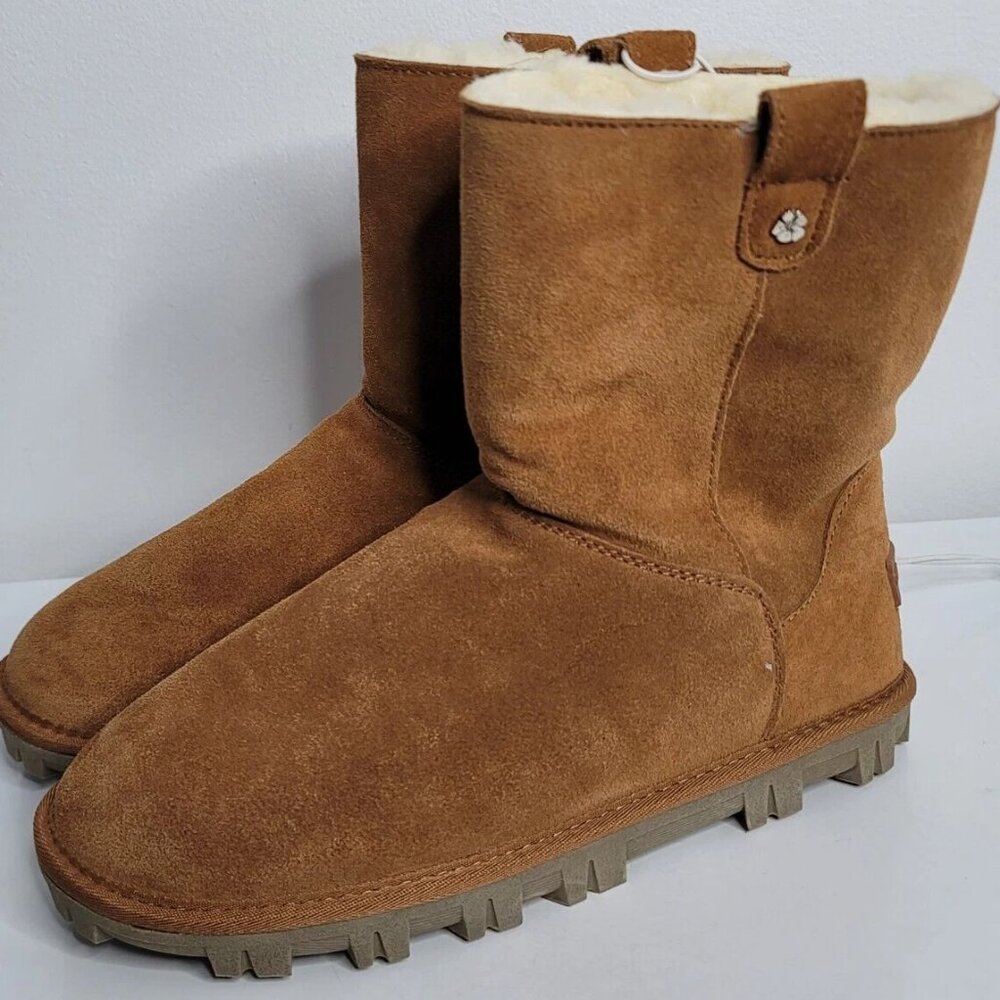 Tommy Bahama Womens Size 10 Brown Suede Leather Sherpa‎ Lined Boots AFET - Picture 2 of 9